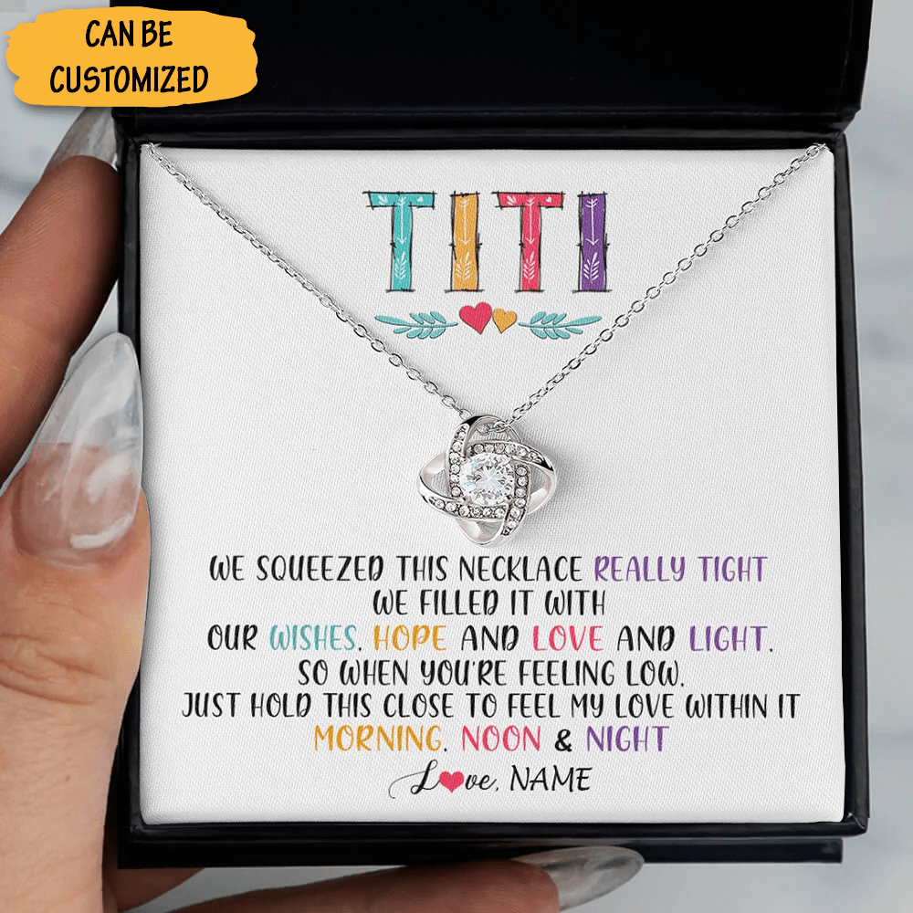Personalized Titi Necklace Sterling Silver Love Knot Necklace For Aunt Christmas Holiday Gifts 1 Personalized Titi Necklace Sterling Silver Love Knot Necklace For Aunt Christmas Holiday Gifts