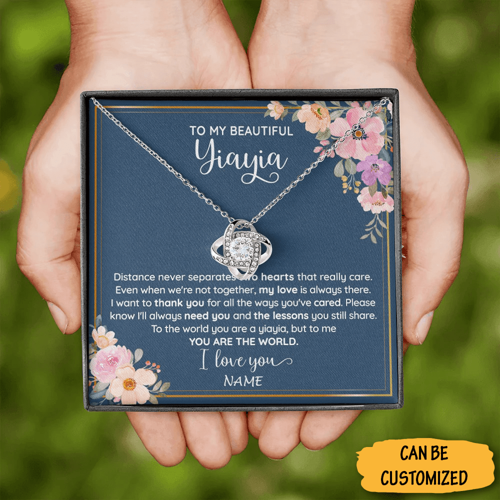 Personalized To My Beautiful Yiayia Necklace Sterling Silver Love Knot Pendant Necklace Birthday For Yiayia 1 Personalized To My Beautiful Yiayia Necklace Sterling Silver Love Knot Pendant Necklace Birthday For Yiayia