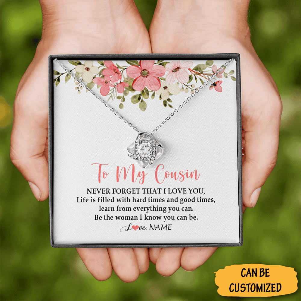 Personalized To My Cousin Necklace Love Knot Pendant Necklace Christmas Presents For Cousins Sister 1 Personalized To My Cousin Necklace Love Knot Pendant Necklace Christmas Presents For Cousins Sister