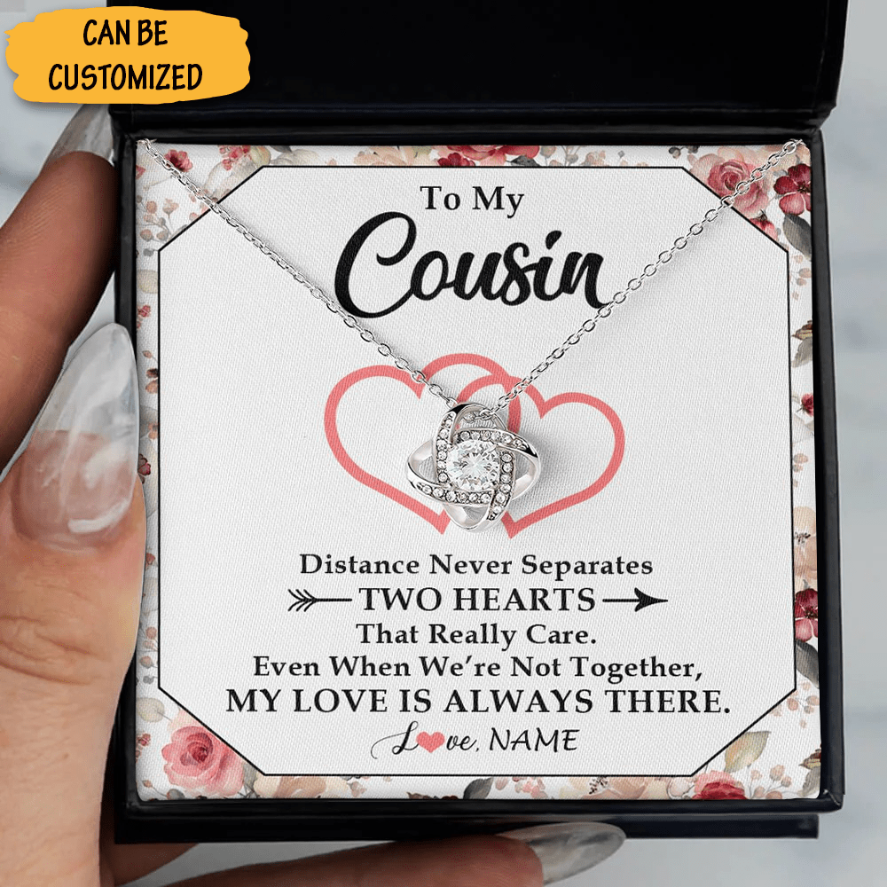 Personalized To My Cousin Necklace Silver Love Knot Necklace Jewelry Box Happy Birthday Cousin Gift 1 Personalized To My Cousin Necklace Silver Love Knot Necklace Jewelry Box Happy Birthday Cousin Gift