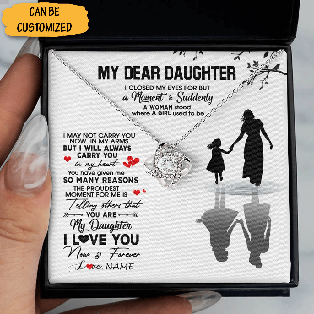Personalized To My Daughter Necklace From Mom Silver Love Knot Necklace Christmas Birthday Ideas For Daughter 1 1 Personalized To My Daughter Necklace From Mom Silver Love Knot Necklace Christmas Birthday Ideas For Daughter 1