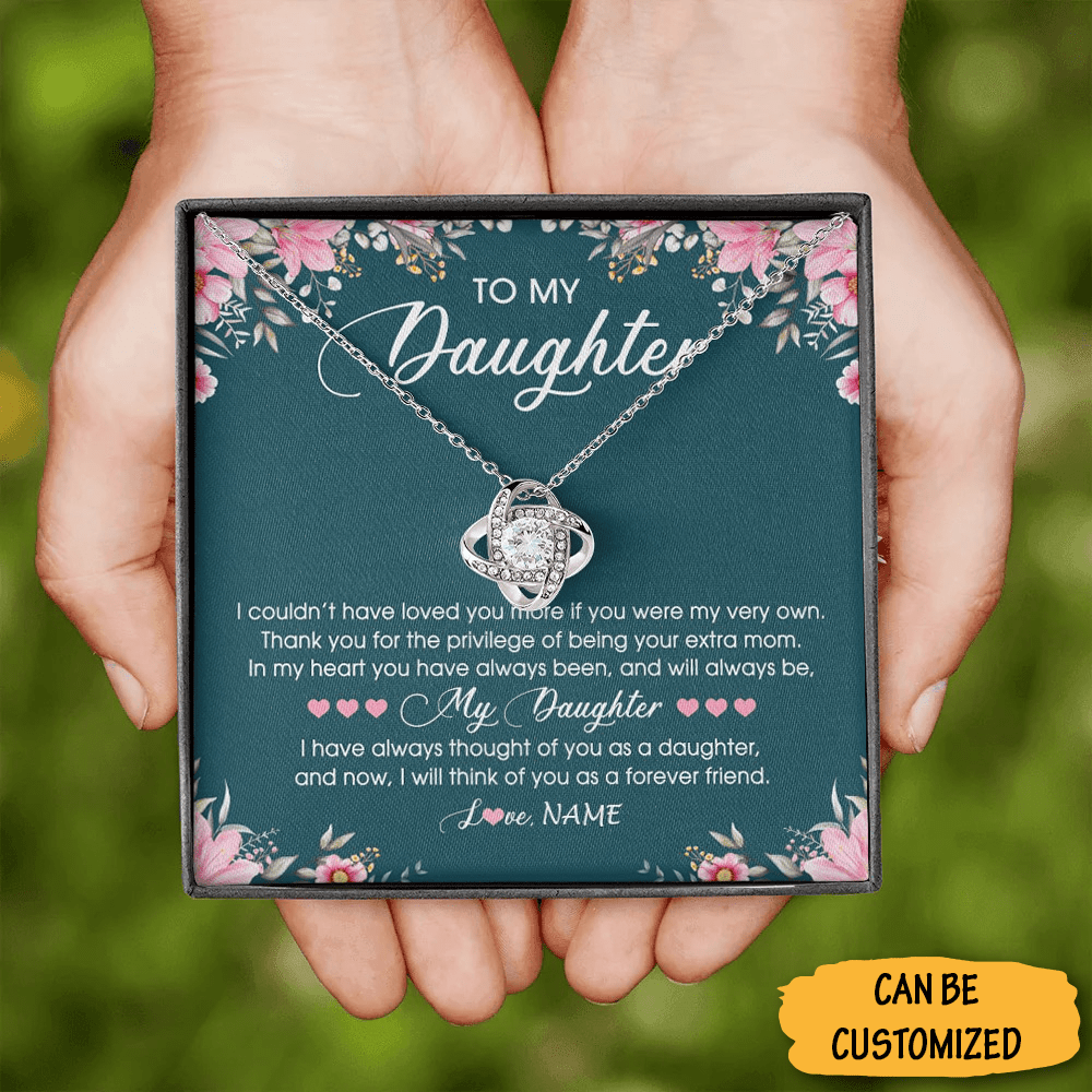 Personalized To My Daughter Necklace With Message Love Knot Necklace Birthday Gifts For Grown Up Daughters 1 Personalized To My Daughter Necklace With Message Love Knot Necklace Birthday Gifts For Grown Up Daughters