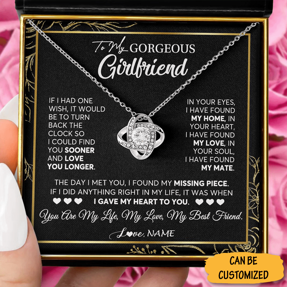 Personalized To My Gorgeous Girlfriend Necklace Silver Love Knot Necklace Christmas Gifts For Her 2024 1 Personalized To My Gorgeous Girlfriend Necklace Silver Love Knot Necklace Christmas Gifts For Her 2024