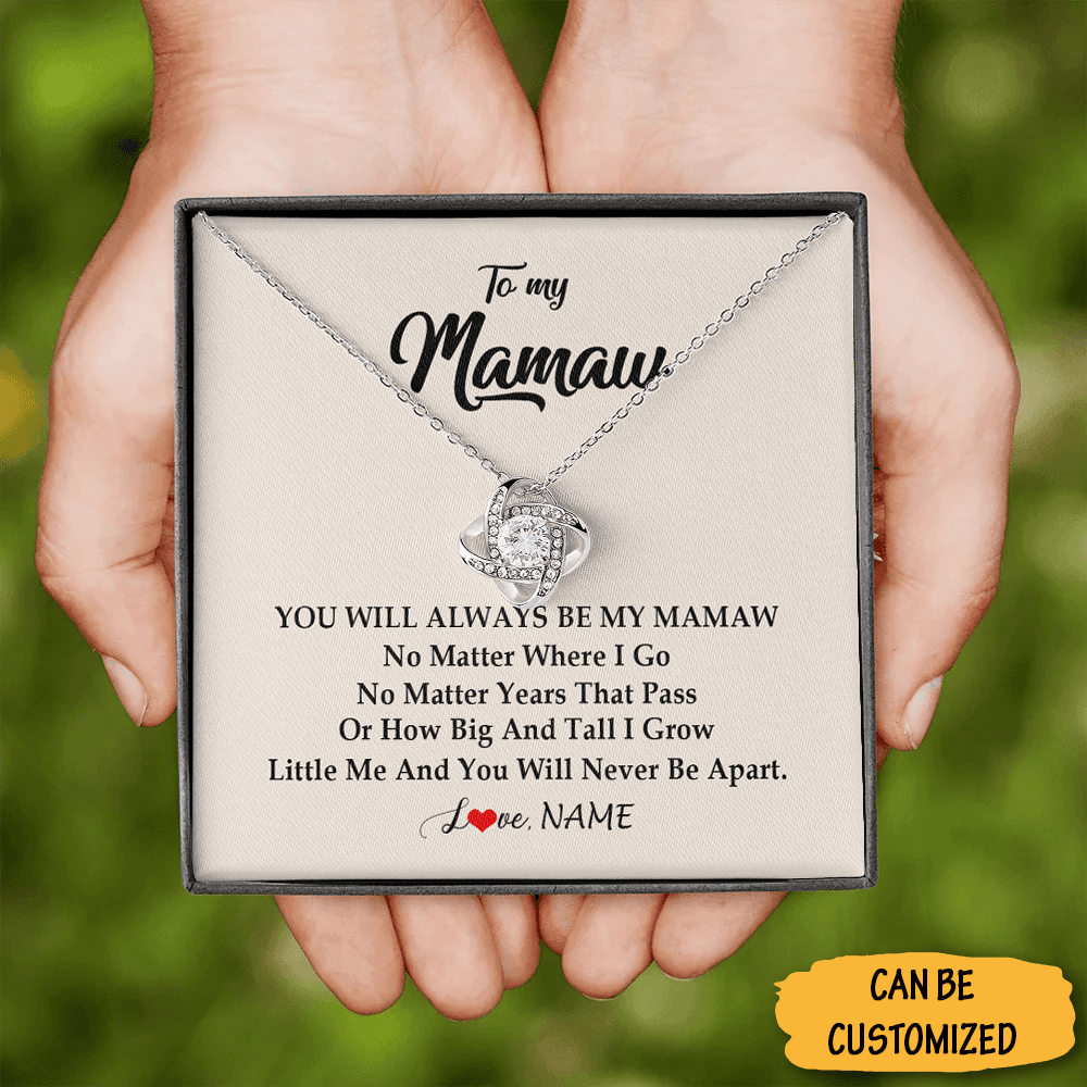 Personalized To My Mamaw Necklace Love Knot Silver Necklace Mothers Day Gifts For Mamaw 1 Personalized To My Mamaw Necklace Love Knot Silver Necklace Mothers Day Gifts For Mamaw