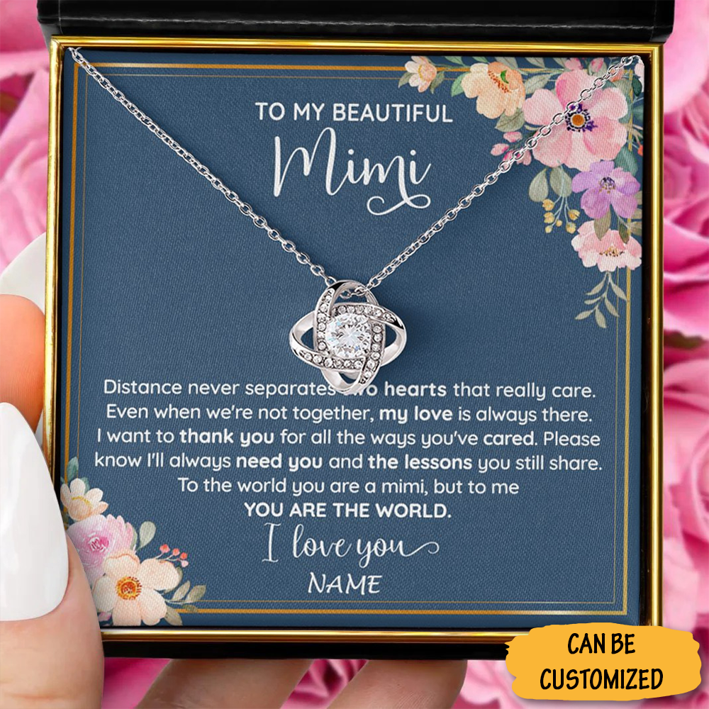 Personalized To My Mimi Necklace Silver Love Knot Necklace For Mimi Grandma Gifts Birthday Ideas 1 Personalized To My Mimi Necklace Silver Love Knot Necklace For Mimi Grandma Gifts Birthday Ideas