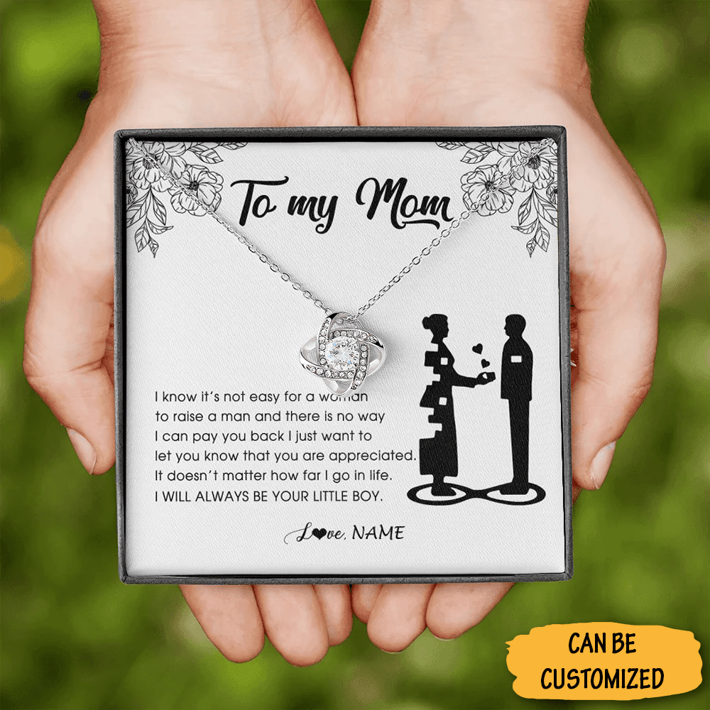 Personalized To My Mom Love Knot Necklace Mothers Day Necklace From Son Gifts For Mom 1 Personalized To My Mom Love Knot Necklace Mothers Day Necklace From Son Gifts For Mom
