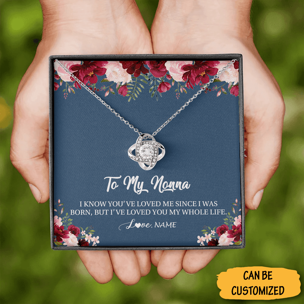 Personalized To My Nanny Necklace Silver Sterling Silver Love Knot Pendant Necklace Great Nanny Gifts 1 Personalized To My Nanny Necklace Silver Sterling Silver Love Knot Pendant Necklace Great Nanny Gifts