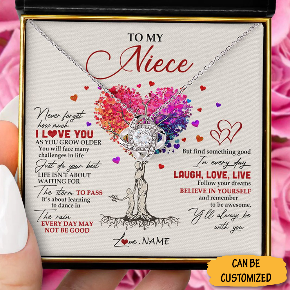 Personalized To My Niece Necklace Sterling Silver Love Knot Necklace Jewelry Graduation Gift For Niece 1 1 Personalized To My Niece Necklace Sterling Silver Love Knot Necklace Jewelry Graduation Gift For Niece 1