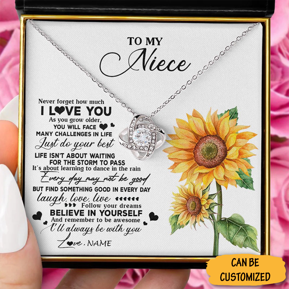Personalized To My Niece Necklace Sterling Silver Love Knot Necklace Special Gift For Niece Getting Married 1 Personalized To My Niece Necklace Sterling Silver Love Knot Necklace Special Gift For Niece Getting Married