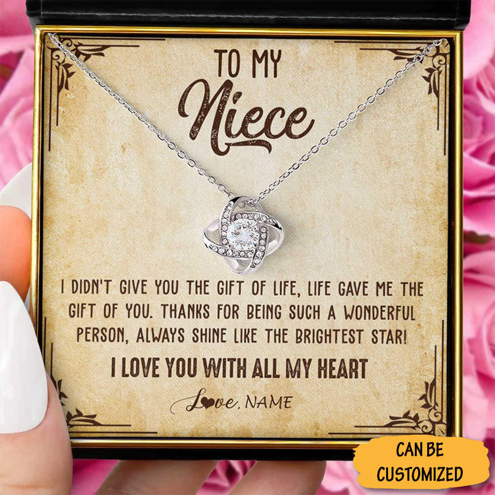 Personalized To My Niece Necklace Sterling Silver Love Knot Necklace With Meaningful Messages Birthday Gifts 1 1 Personalized To My Niece Necklace Sterling Silver Love Knot Necklace With Meaningful Messages Birthday Gifts 1