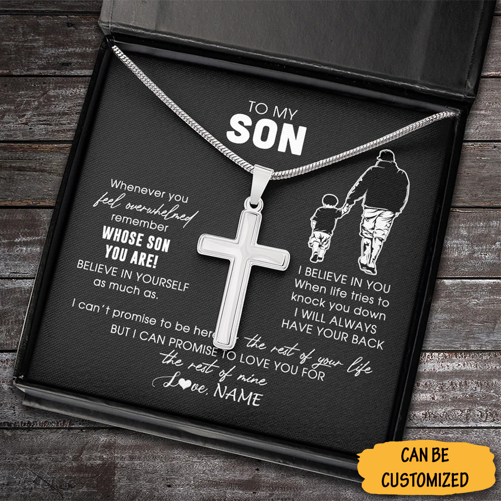 Personalized To My Son Cross Necklace From Dad Silver Cross Pendant Chain Sentimental Gifts For Son From Dad 1 Personalized To My Son Cross Necklace From Dad Silver Cross Pendant Chain Sentimental Gifts For Son From Dad