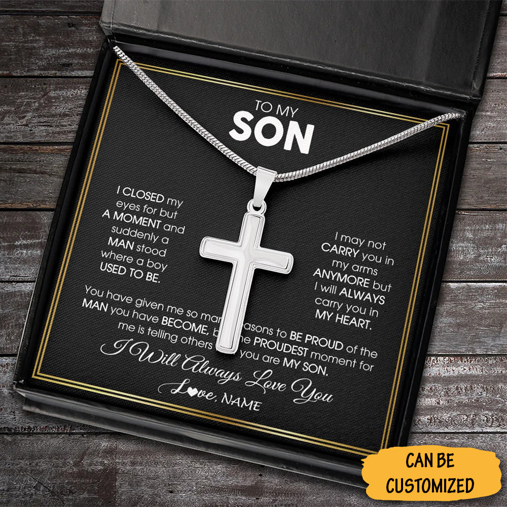 Personalized To My Son Cross Necklace Mens Sterling Silver Cross Chain Necklace Gift Ideas For A Teenage Son 1 Personalized To My Son Cross Necklace Mens Sterling Silver Cross Chain Necklace Gift Ideas For A Teenage Son