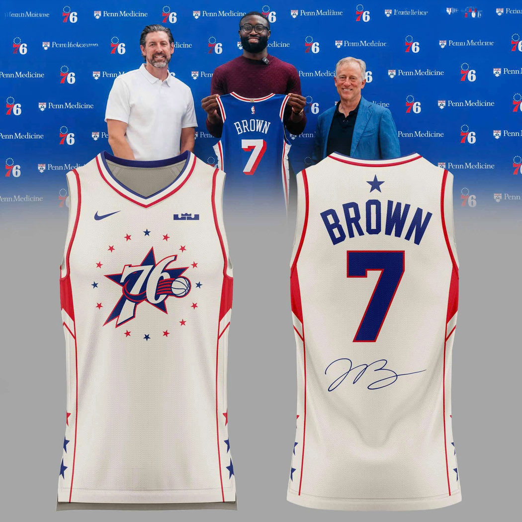 White Philadelphia 76ers Jaylen Brown Signature Exclusive Jersey 1 - Unicasport White Philadelphia 76ers Jaylen Brown Signature Exclusive Jersey