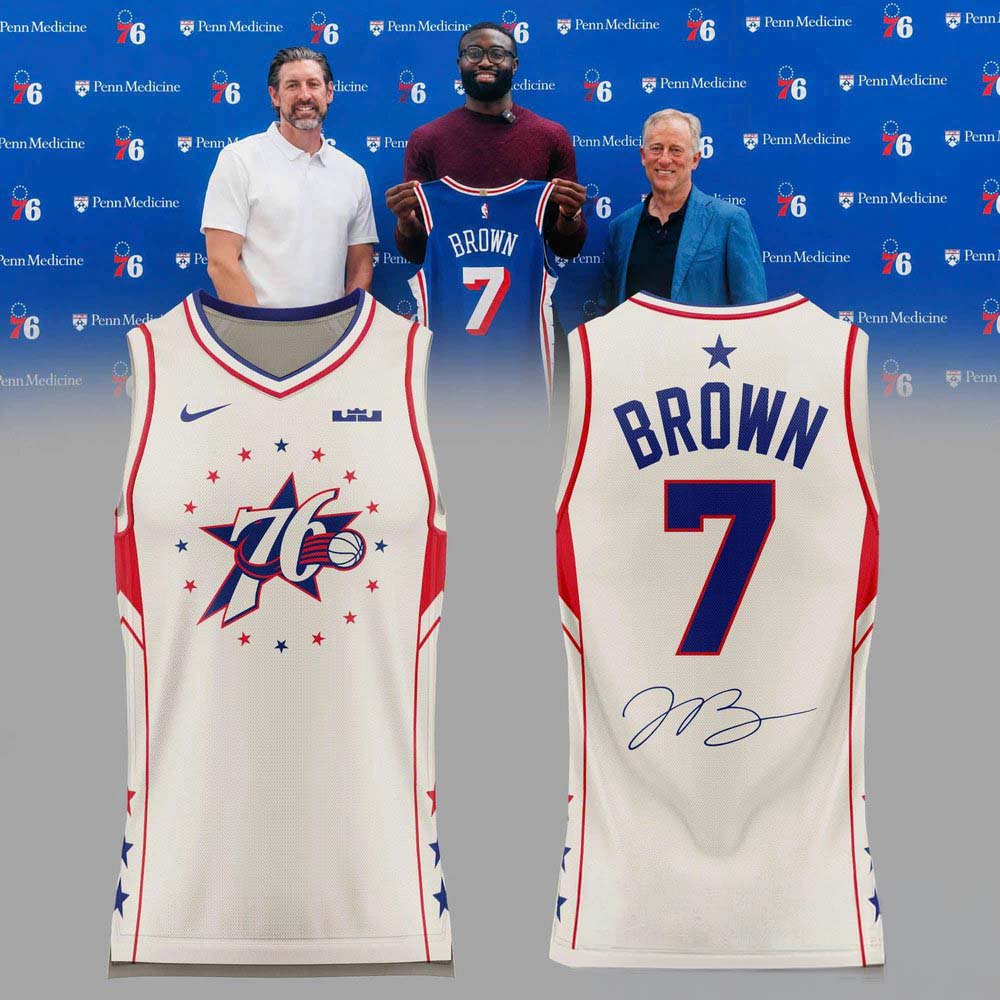 Philadelphia 76ers Jaylen Brown Signature Exclusive White Jersey 1 - Unicasport Philadelphia 76ers Jaylen Brown Signature Exclusive White Jersey