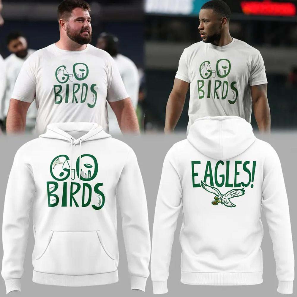 Philadelphia Eagles Go Birds 2026 White Hoodie