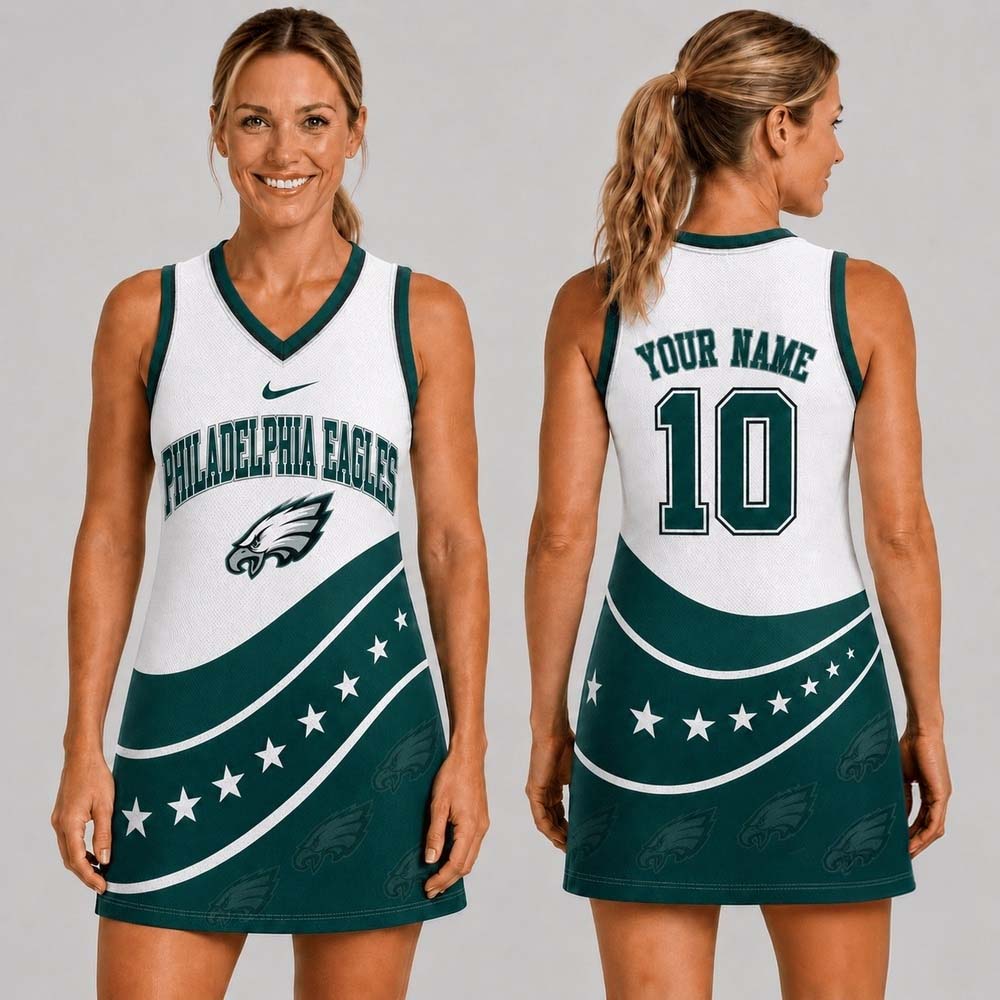 Philadelphia Eagles Bold Team Pride Women's Jersey Dress Game Day Collection 1 - Unicasport Philadelphia Eagles Bold Team Pride Women's Jersey Dress Game Day Collection