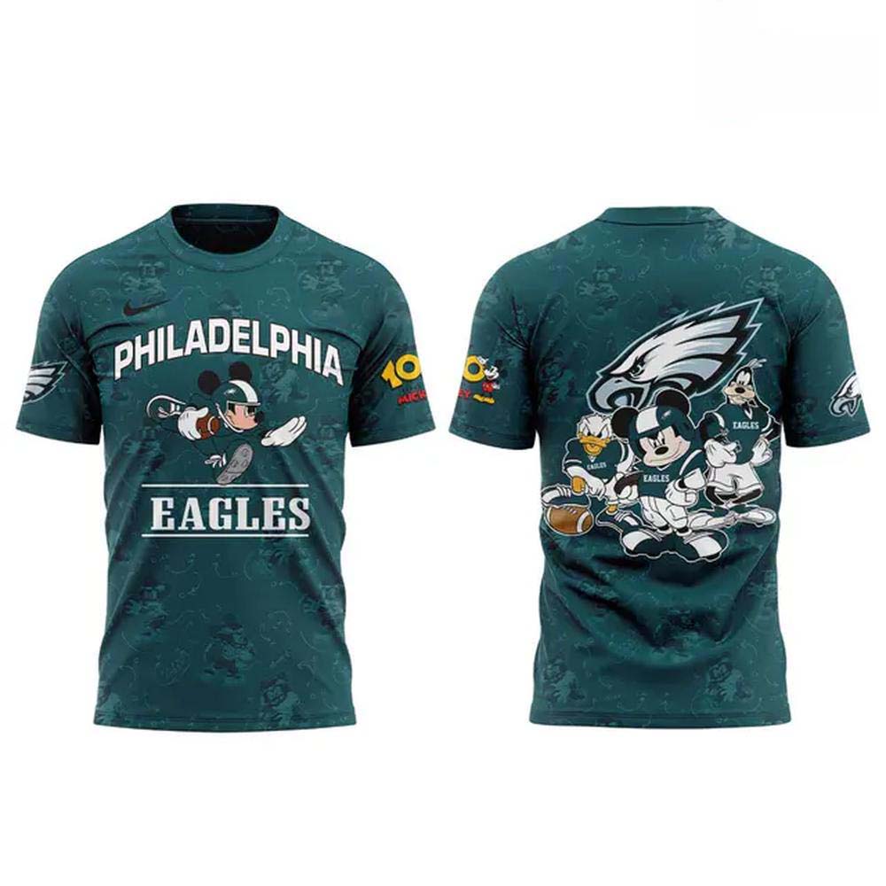 Philadelphia Eagles x Disney Mickey Mouse 100th Anniversary Short Sleeve TShirt - Image 2