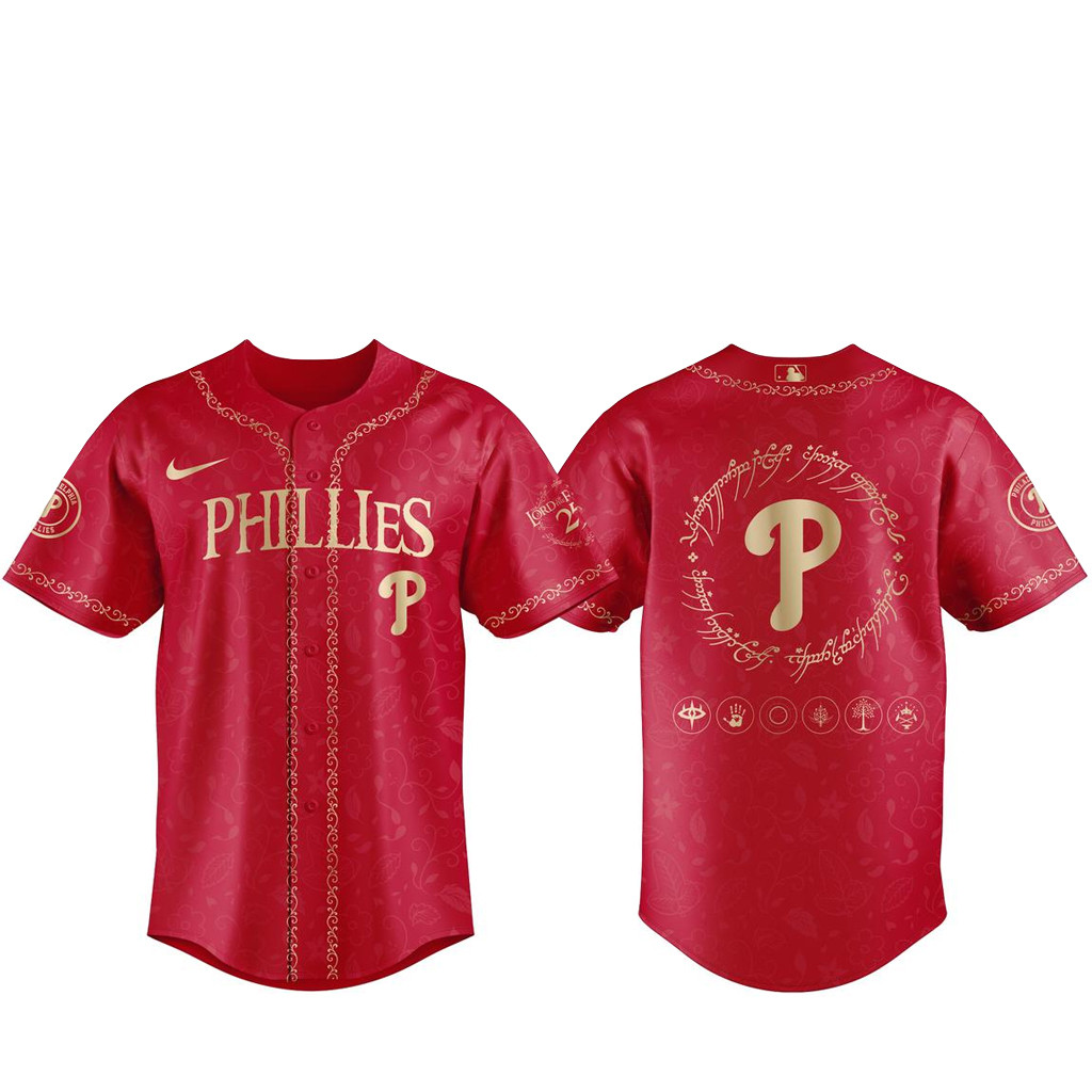 Philadelphia Phillies The Lord of The Rings 2026 Night Red Baseball Jersey