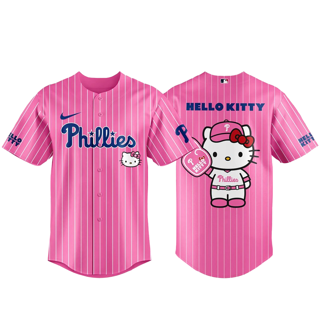 Philadelphia Phillies x Hello Kitty 2026 Pink Baseball Jersey_1