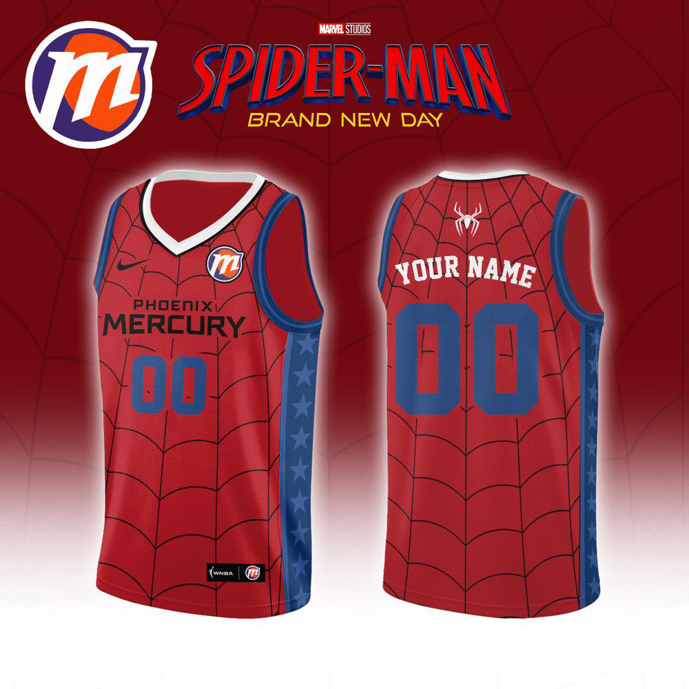 Phoenix Mercury x Spider-Man Brand New Day 2026 Basketball Jersey 1 - Unicasport Phoenix Mercury x Spider-Man Brand New Day 2026 Basketball Jersey