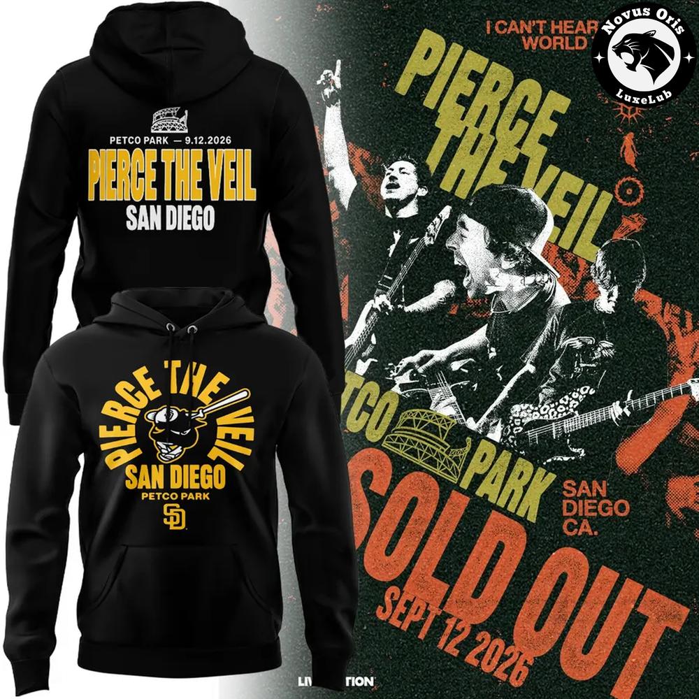 Pierce The Veil x San Diego Padres 2026 Petco Park Graphic Hoodie 1 - Unicasport Pierce The Veil x San Diego Padres 2026 Petco Park Graphic Hoodie