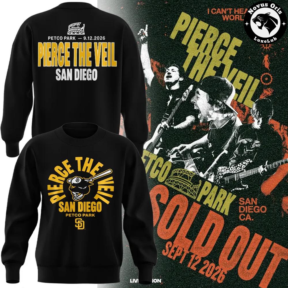 Pierce The Veil x San Diego Padres 2026 Petco Park Sweatshirt 1 - Unicasport Pierce The Veil x San Diego Padres 2026 Petco Park Sweatshirt