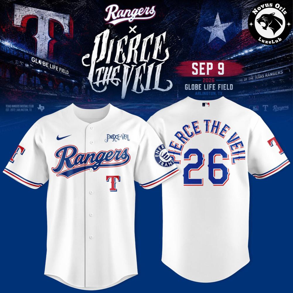 Pierce The Veil x Texas Rangers 2026 Graphic Baseball Jersey 1 - Unicasport Pierce The Veil x Texas Rangers 2026 Graphic Baseball Jersey