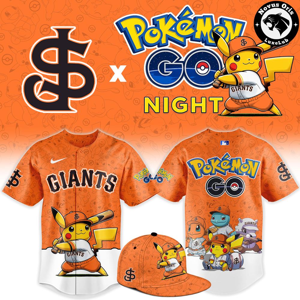 Pikachu Pokemon Go Night San Francisco Giants Baseball Jersey