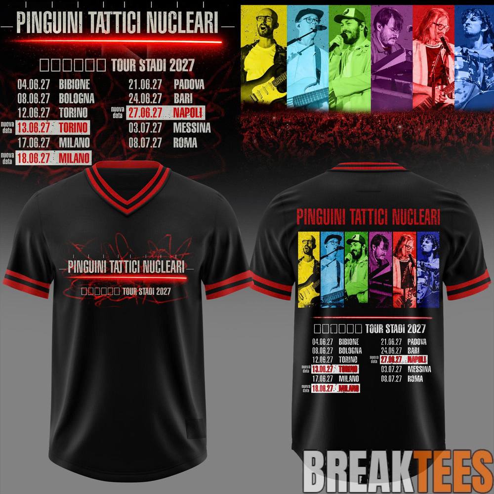 Pinguini Tattici Nucleari Tour Stadi 2027 Football Jersey