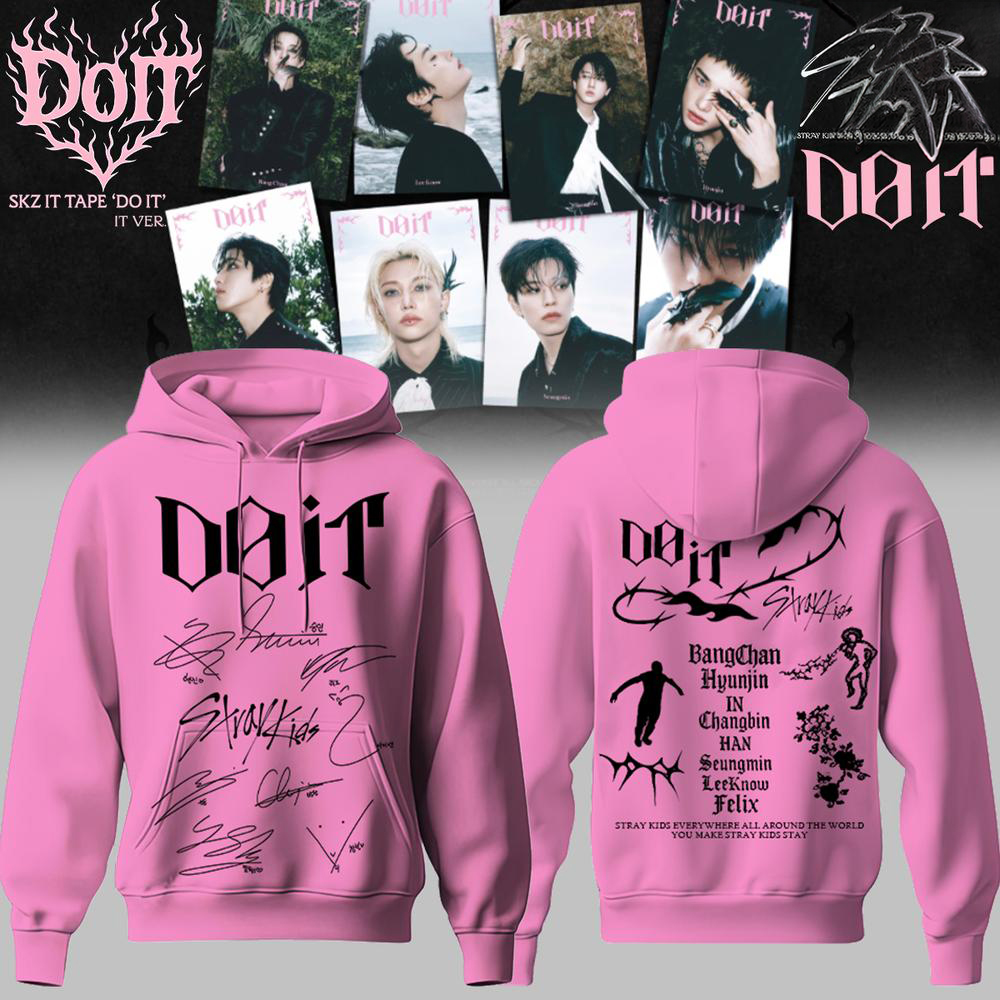 Pink Stray Kids Do It Tour Hoodie Music Fan Gift