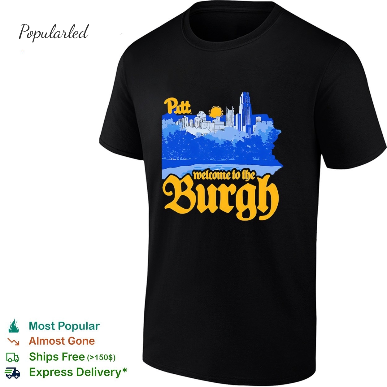 Pittsburgh Panthers welcome to the Burgh city skyline vintage shirt