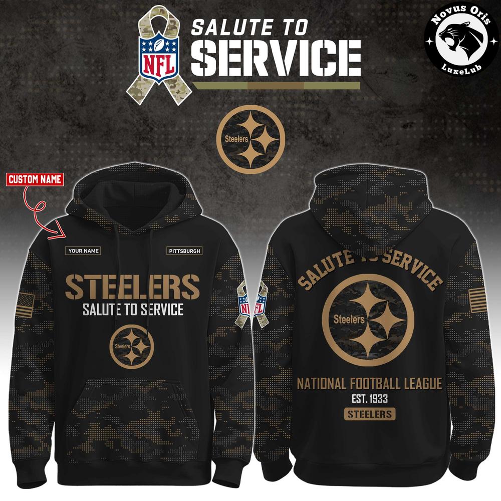 Pittsburgh Steelers NFL Salute To Service 2026 Custom Camo Hoodie 1 - Unicasport Pittsburgh Steelers NFL Salute To Service 2026 Custom Camo Hoodie