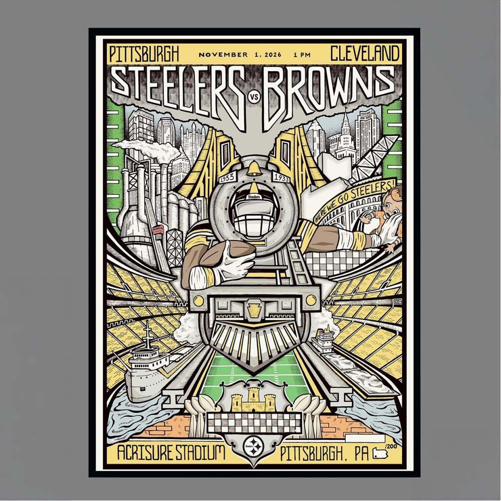 Pittsburgh Steelers Vs Cleveland Browns November 1 2026 Acrisure Stadium Pittsburgh PA Matchup Art Print Poster