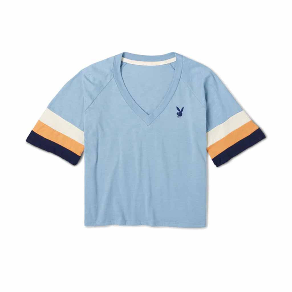 Playboy Merch Bunny Logo V-Neck Cropped Shirt Christmas Gift Ideas For Her