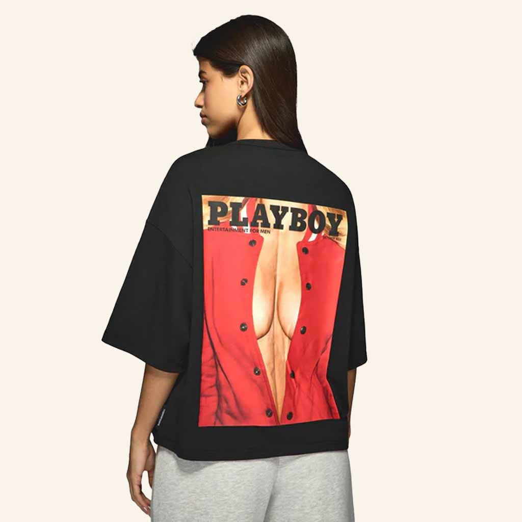 Playboy Merch Oct 2014 Cover Black T-Shirt Christmas Ideas For Adults