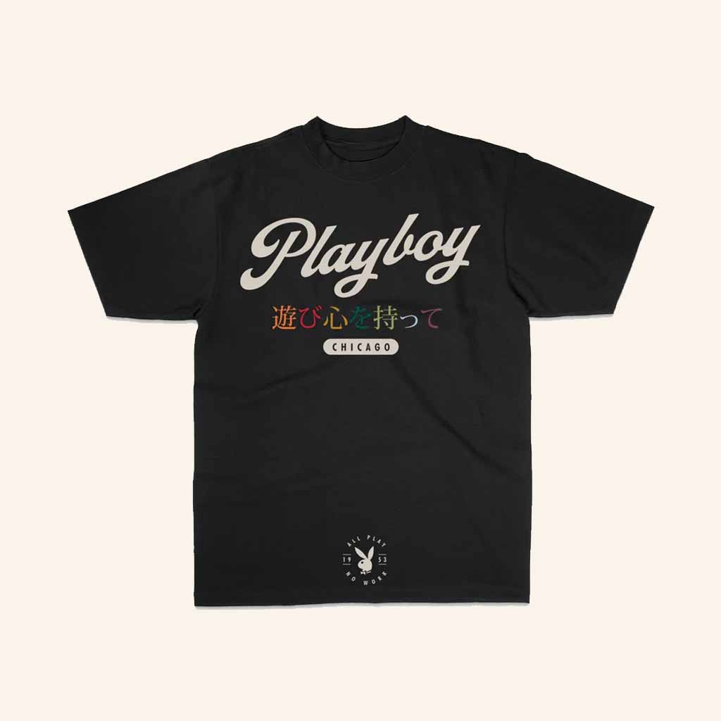 Playboy Merch Playboy Chicago Black T-Shirt Best Birthday Gift For Dudes