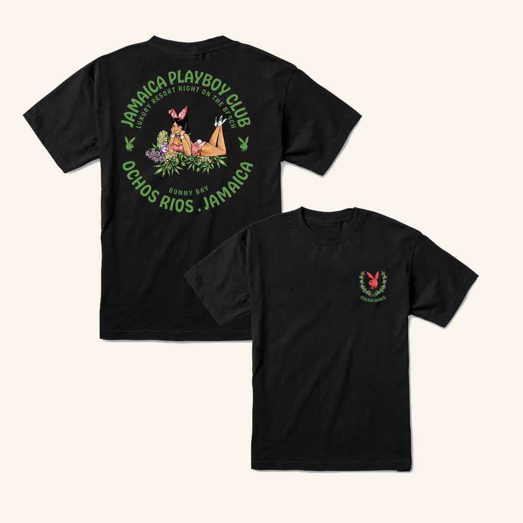Playboy Merch Playboy Jamaica Club T-Shirt Flower Bunny Girl Shirt Gifts For Brothers