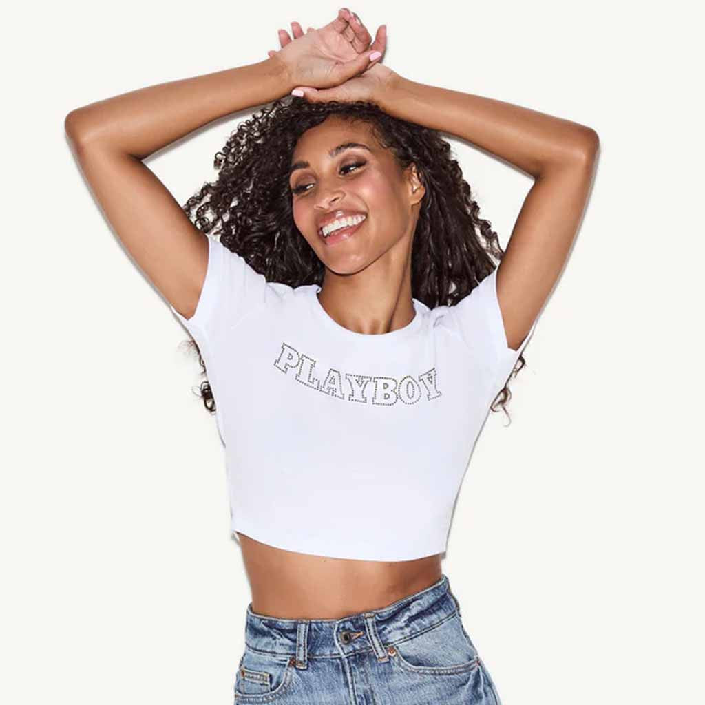 Playboy Merch Playboy Masthead Crop Top Best Christmas Gifts For Sister