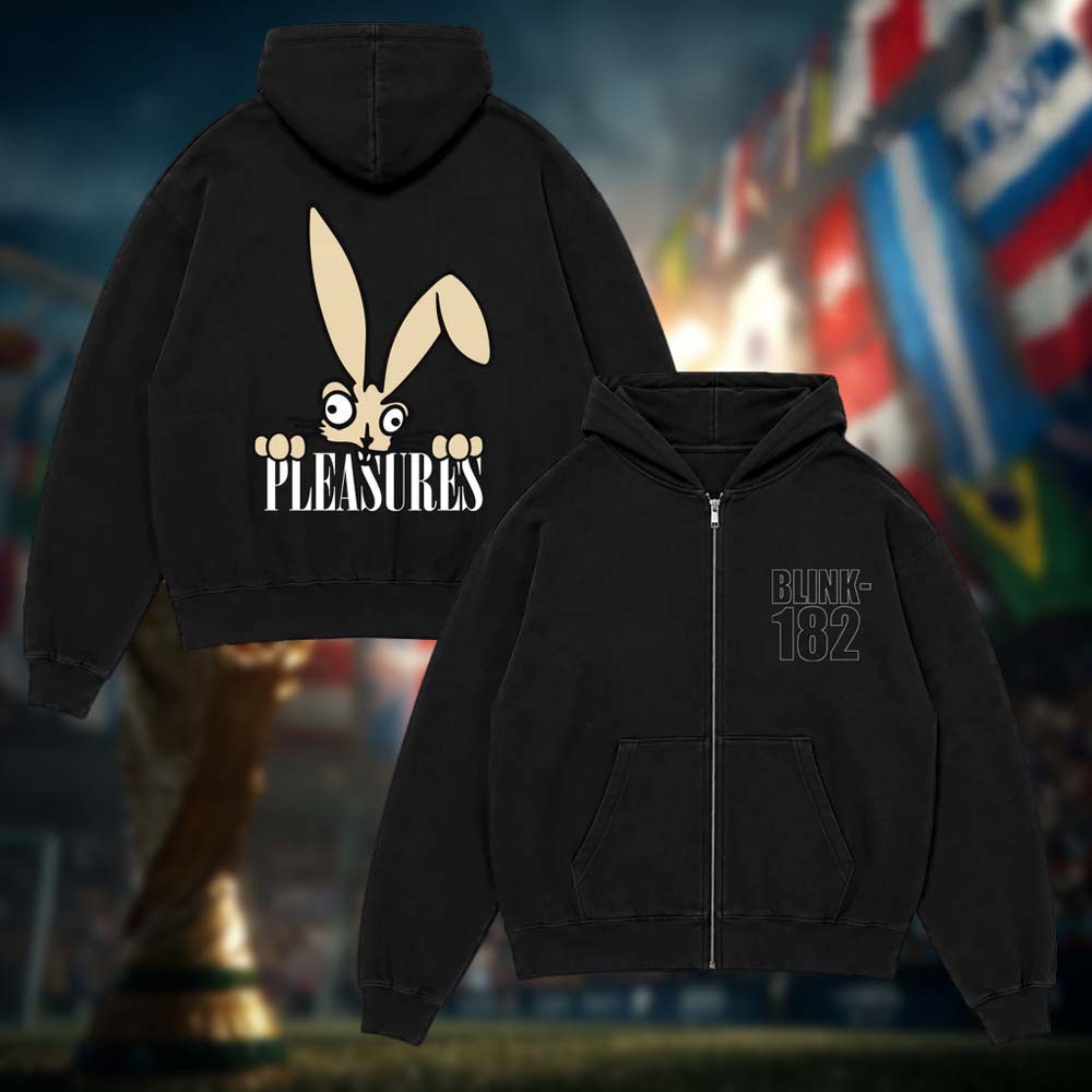 PLEASURES Blink 182 Bunny Peek Zip Hoodie