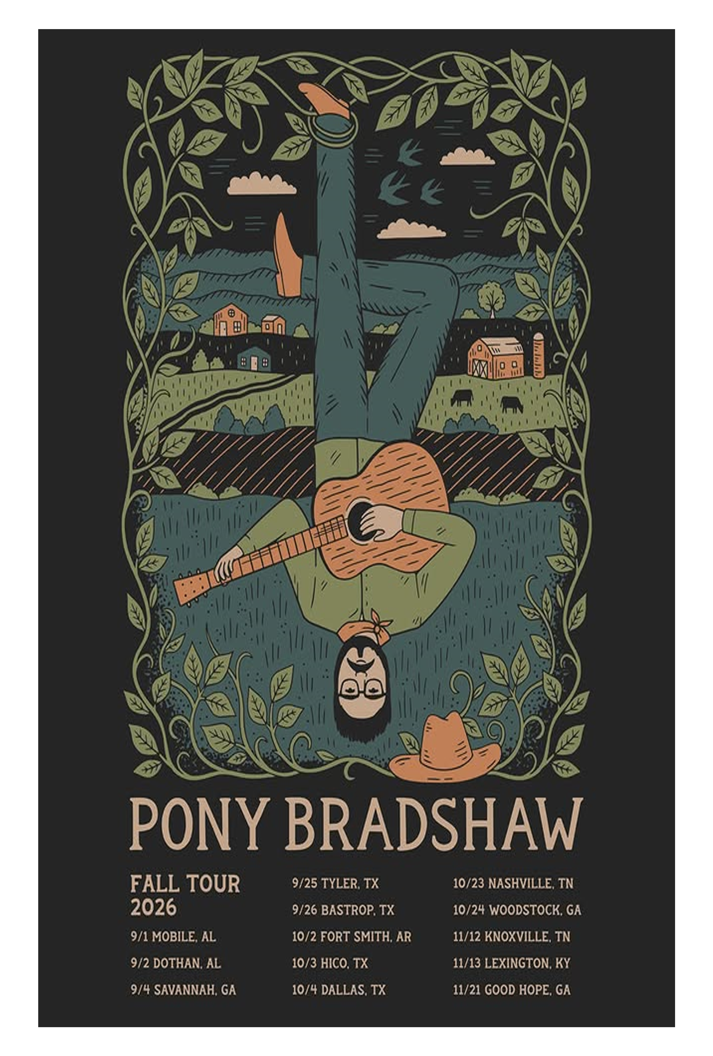 Pony Bradshaw Tour 2026 Poster Merch