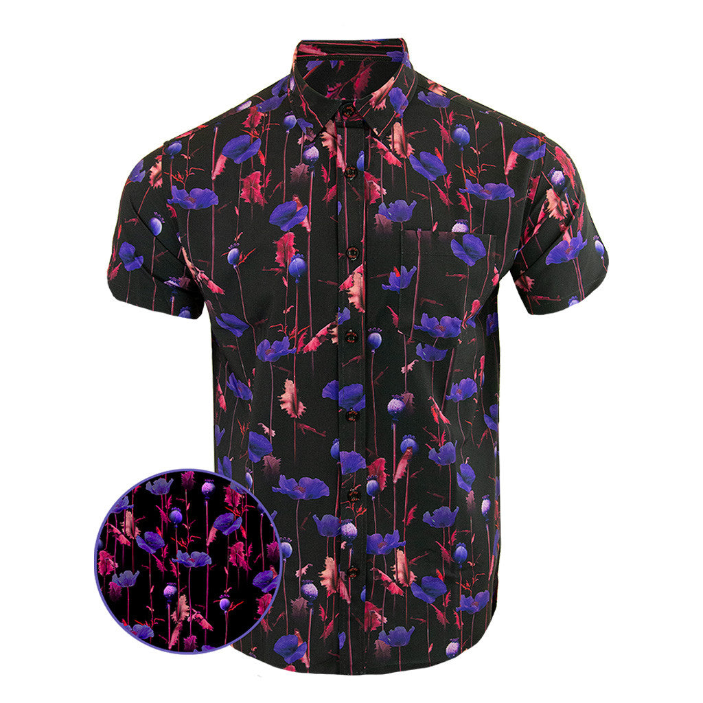 Poppy Purple Button Down Shirt Tactical Aloha Shirt Gift Ideas For Dad