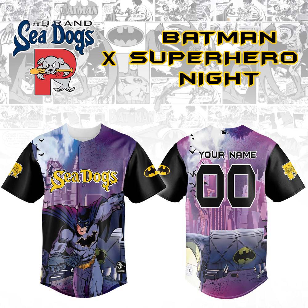Portland Sea Dogs Superhero Night Batman Custom Jersey - Best Gift for Fans
