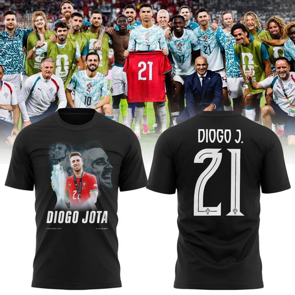 Portugal Diogo Jota Memorial T Shirt Black