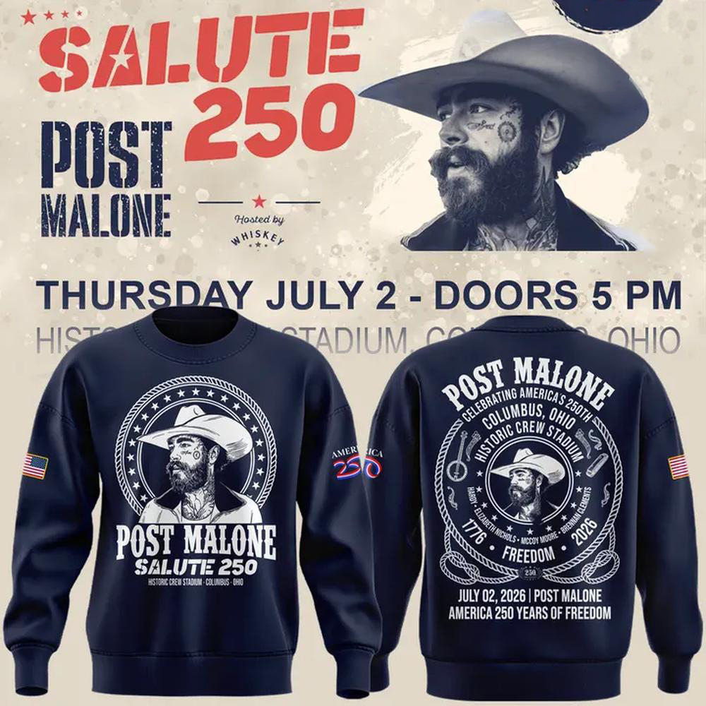 Post Malone Black Salute 250 Columbus Ohio Sweatshirt