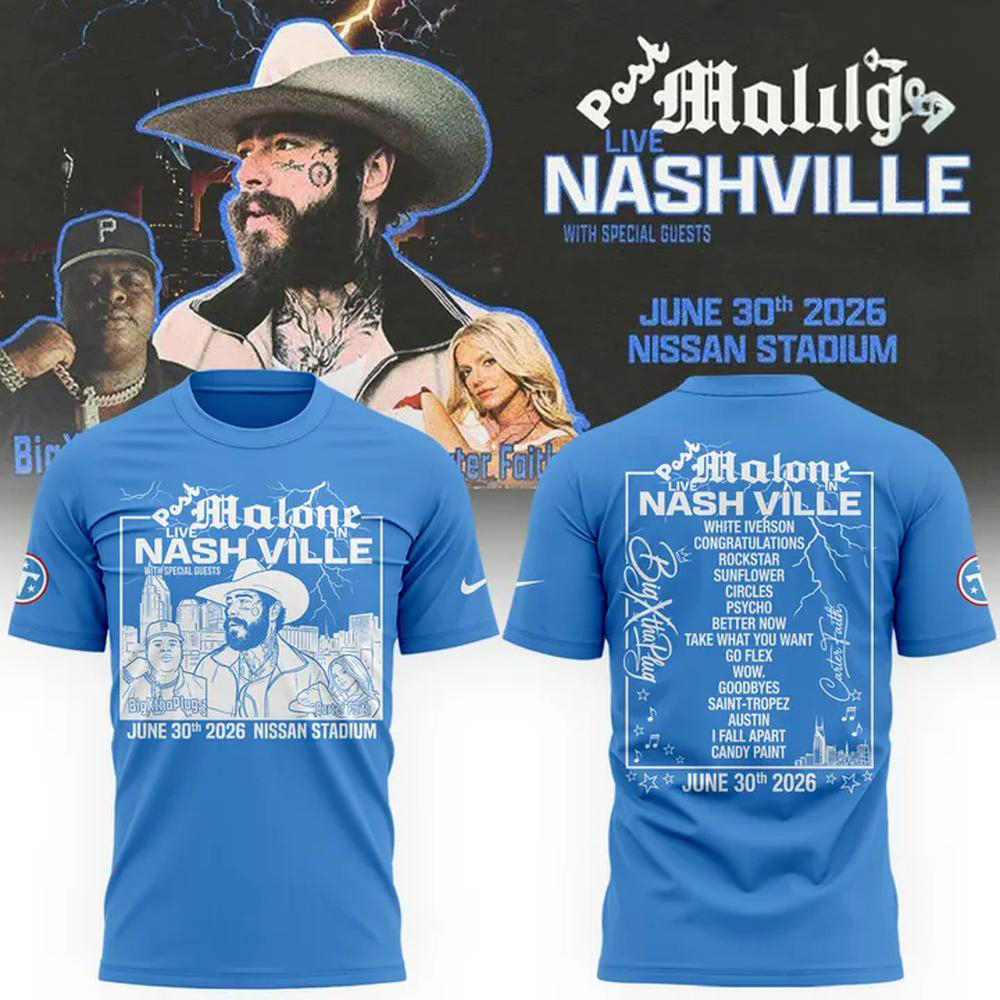 Post Malone Blue 2026 Tour Fan T Shirt