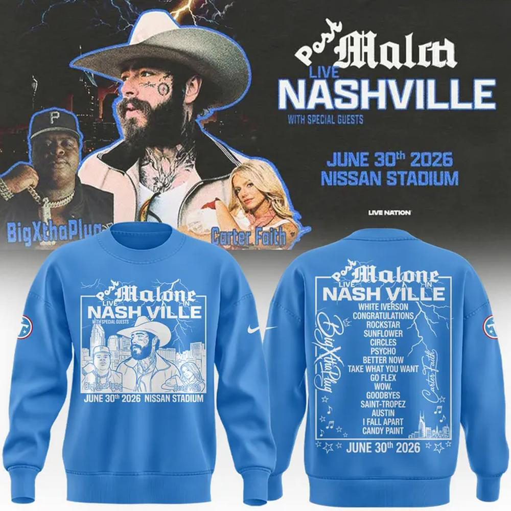 Post Malone Blue Salute 250 Tour Fan Sweatshirt