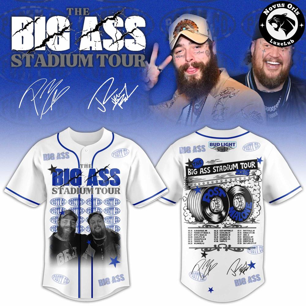 Post Malone Jelly Roll Big Ass Stadium Tour 2026 Jersey 1 - Unicasport Post Malone Jelly Roll Big Ass Stadium Tour 2026 Jersey