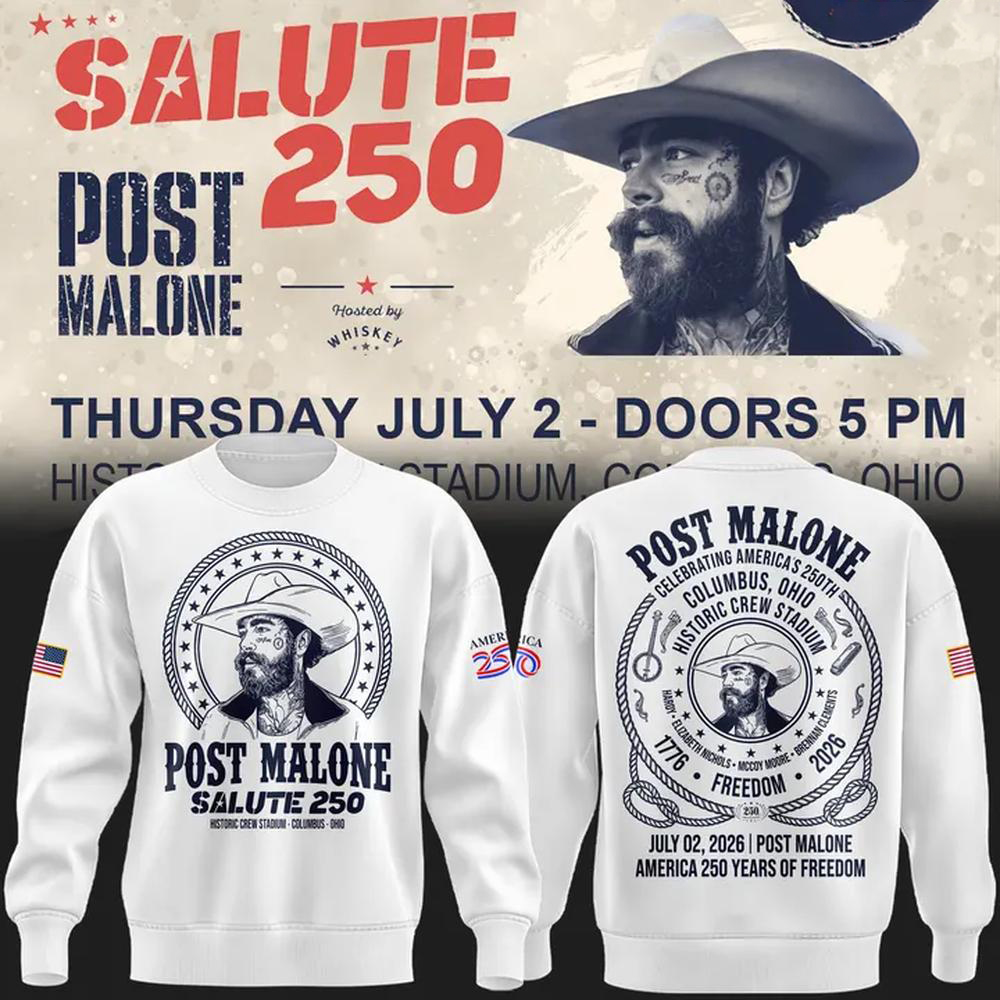 Post Malone Salute 250 Columbus Ohio Concert 2026 Sweatshirt