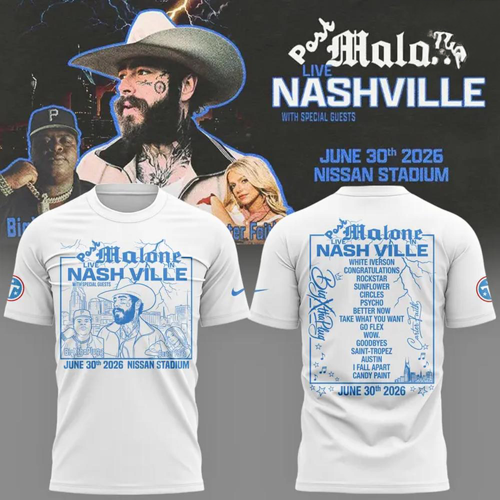 Post Malone White Concert Graphic T Shirt