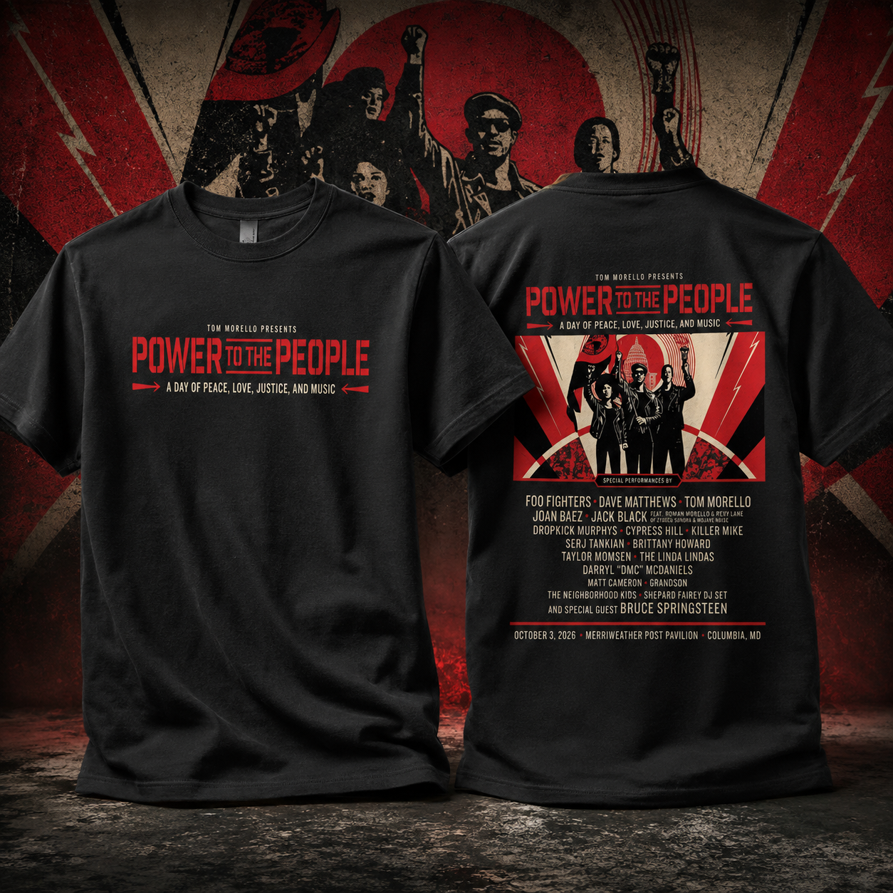 Power To The People Columbia MD, Tom Morello 0ct 03 2026 Merch